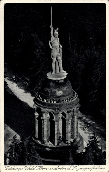 Ak Detmold am Teutoburger Wald, Hermannsdenkmal, Fliegeraufnahme