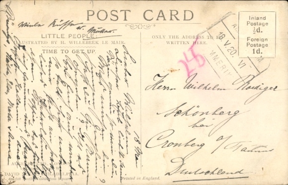 Artist Postcard H. Willebeek Le Mair, Time to get up.