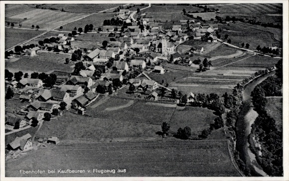 Postcard Ebenhofen Biessenhofen in Ostallgäu, aerial photograph