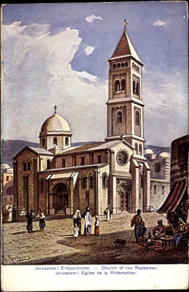 Artist PC Perlberg, F., Jerusalem Israel, Church of the Redeemer