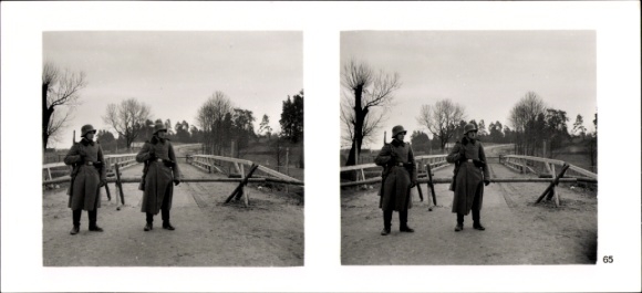 Stereo spatial image photo "The Leader's Soldiers in the Field", No. 65, Augustow