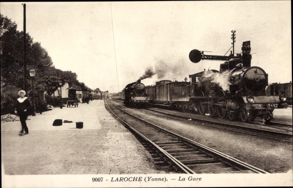 Postcard Laroche Migennes Yonne, The Station, Eisenbahn