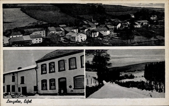 Postcard Lengeler Wallonia Liège Belgium, general view, guesthouse of Nik. Klons