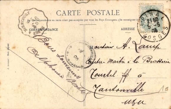 Letters Postcard Épinal Lorraine Vosges, partial views