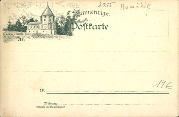 Chromo-Litho Friedrichsruh Aumühle in Lauenburg, Prince Otto von Bismarck, Castle, Mausoleum