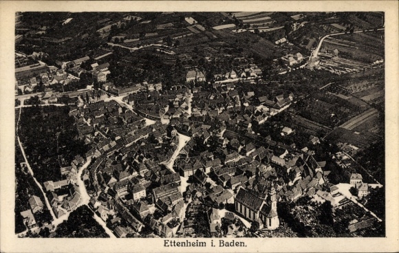 Postcard Ettenheim in Baden, view of the town, aerial photograph