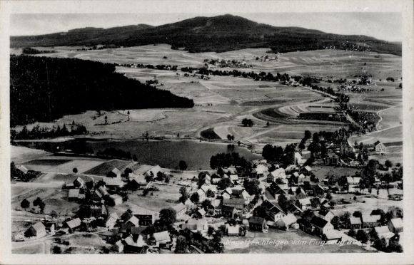 Postcard Fichtelberg in the Fichtelgebirge Upper Franconia, aerial photograph