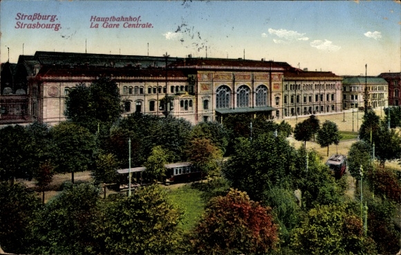 Postcard Straßburg Straßburg Alsace Bas Rhin, main station