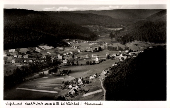 Postcard Enzklösterle in the Black Forest, aerial photograph