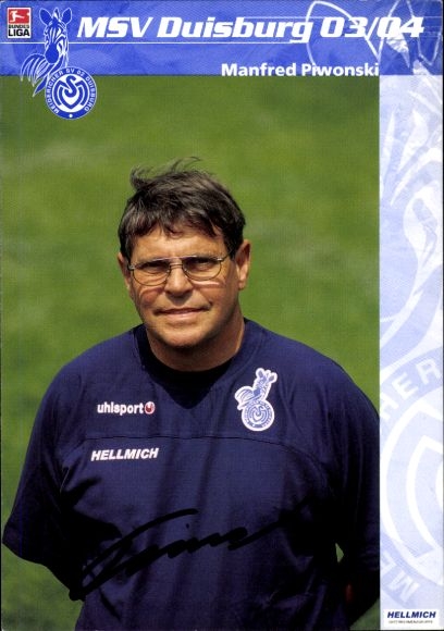 Autogrammkarte Zeugwart Manfred Piwonski, MSV Duisburg, Autogramm