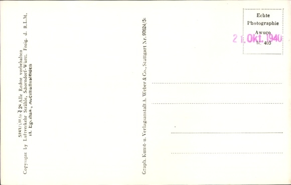 Postcard Adelmannsfelden in Württemberg, aerial photograph, poem by Paula Willmann