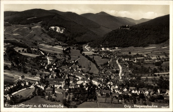 PC Klingenmünster on the Wine Route, total view of the village with its surroundings, aerial photo