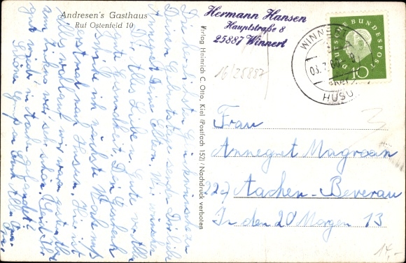 PC Winnert in North Friesland, Andresen&#39;s inn, street section