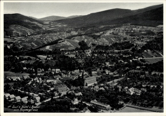 Postcard Lauf in Baden Black Forest, aerial photograph