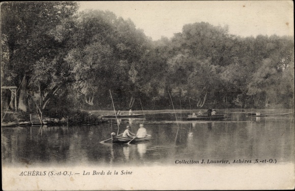 Postcard Acheres Yvelines, The Banks of the Seine
