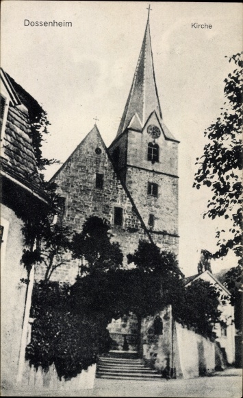 Postcard Dossenheim in the Rhein-Neckar district, view of the church