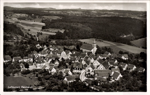Postcard Mainhardt in Württemberg, aerial photograph
