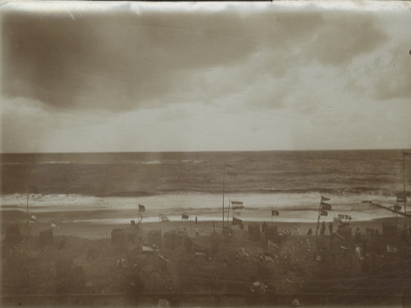Original Foto Westerland auf Sylt, Strand bei Sturm, um 1900