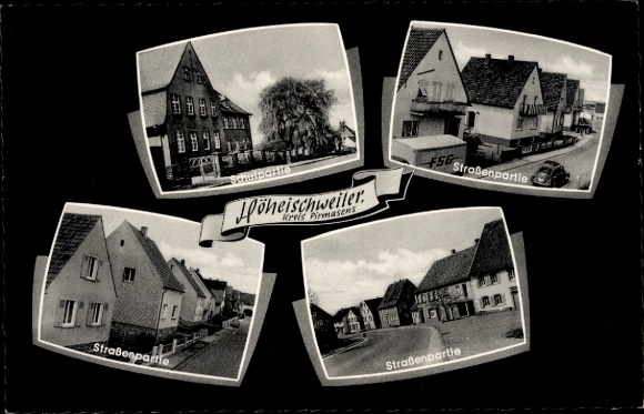 Ak Höheischweiler in der Pfalz, Schule, Straßenpartien