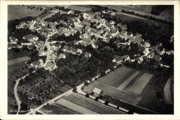 Postcard Aufhausen Geislingen an der Steige, aerial photograph