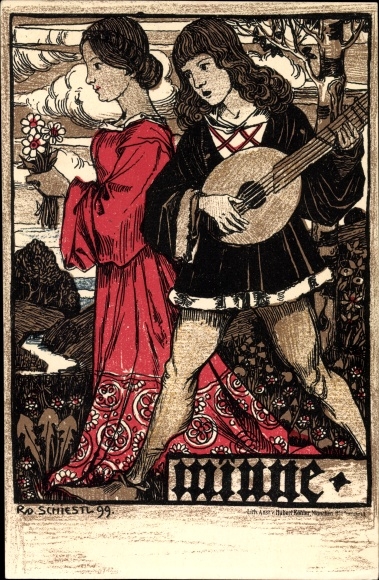 Artist Chromo-Litho Schiest, Rudolf, brother of Matthew, minstrel and wife