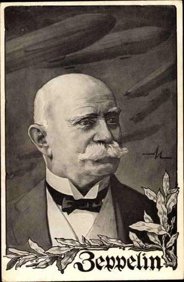 Artist PC Ferdinand Graf von Zeppelin, portrait, German Air Fleet Association