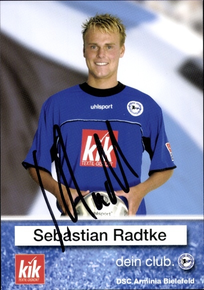 Autograph card footballer Sebastian Radtke, DSC Arminia Bielefeld, autograph