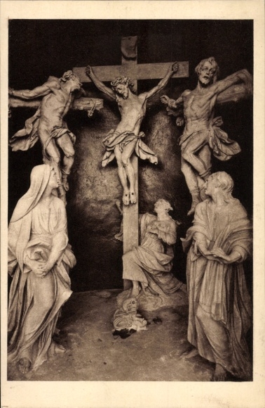 Postcard XII. Station, Jesus dies on the cross