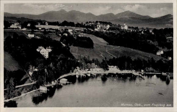 Postcard Murnau am Staffelsee, aerial photograph
