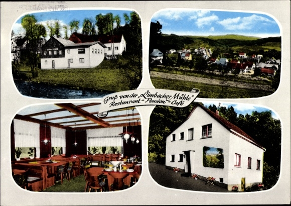Postcard Limbach in the Westerwald, Restaurant Pension Cafe Zur Limbacher Mühle