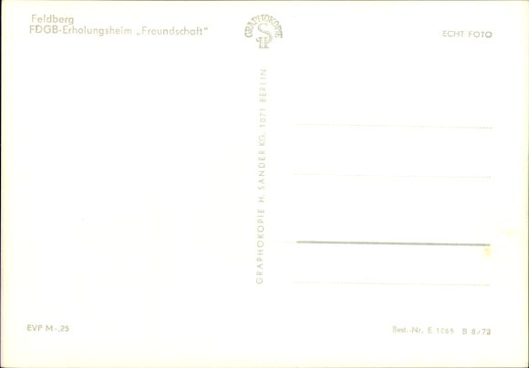 Postcard Feldberg in Mecklenburg, FDGB recreation home friendship, exterior view