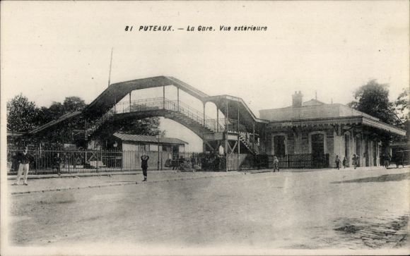 Postcard Puteaux Hauts de Seine, Gare