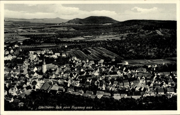 Postcard Weilheim an der Teck Swabian Alb, aerial photograph