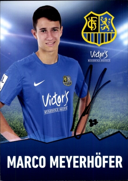 Autograph card footballer Marco Meyerhöfer, 1. FC Saarbrücken, autograph