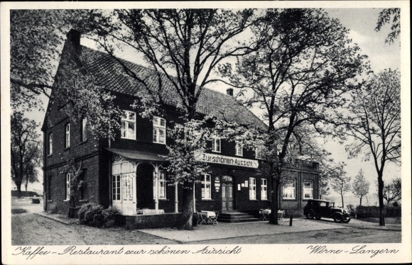 Postcard Langern Werne in Westphalia, café with a beautiful view