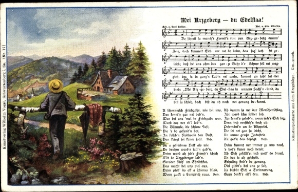 Lied Ak Vogel, Wilhelm, Mei Arzgeberg du Edelstaa, Volkslied, Carl Bestler