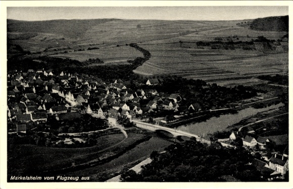 Postcard Markelsheim Bad Mergentheim in Tauberfranken, aerial photograph