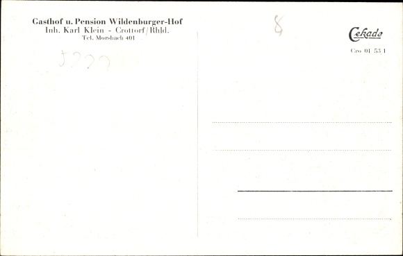 Postcard Krottorf Friesenhagen Rhineland, View to Castle Crottorf, wall, river