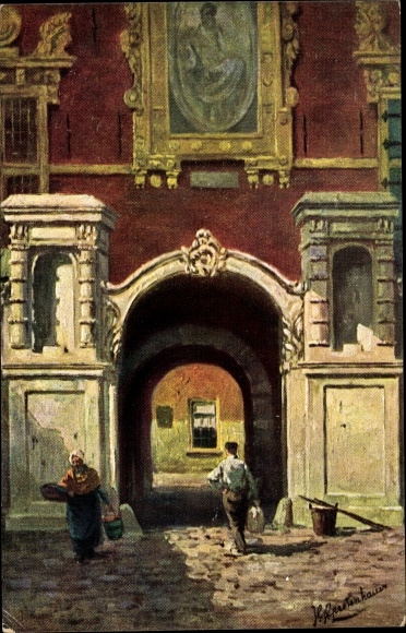 Artist PC Gerstenhauer, Johann Georg, Dutch motif, building portal