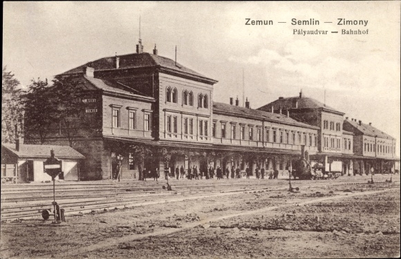 Ak Zemun Semlin Zimony Beograd Belgrado Servië, Palyaudvar, treinstation