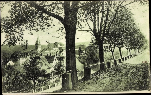 Postcard Backnang in Württemberg, view of the town and upper Bahnhofstrasse