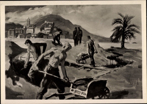 Künstler Ak Gerstenbrand, RAD Kunstschau Prag 1944, Arbeitseinsatz in Südfrankreich