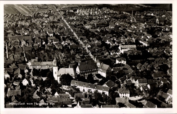 Postcard Pfungstadt Hessen, aerial photograph