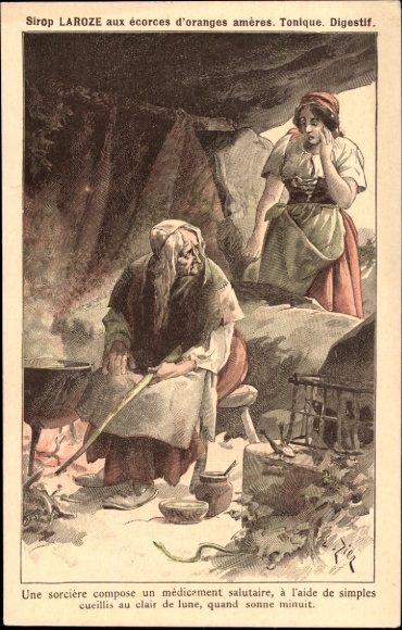 Artist Postcard Syrup Laroze, with bitter orange peels, advertising