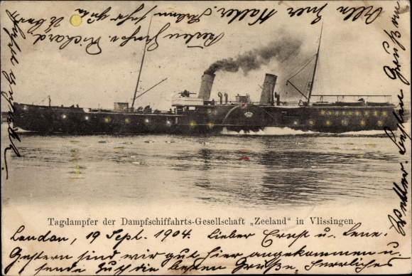 PC Vlissingen Zeeland Netherlands, day steamer of the steamshipfahrts Gesellschaft Zeeland