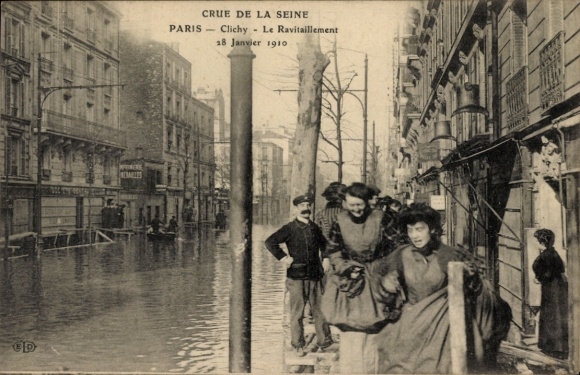 PC Clichy Hauts de Seine, Inondations de Janvier 1910, Ravitaillement