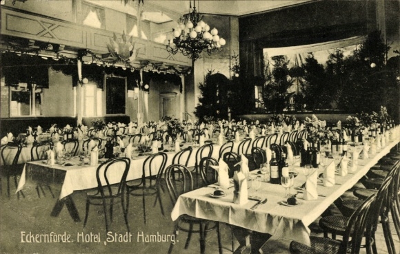 Ak Ostseebad Eckernförde, Hotel Stadt Hamburg, Innenansicht