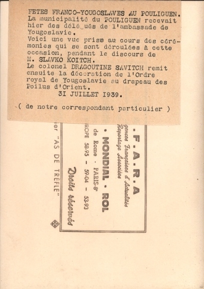 Photo Le Pouliguen Loire Atlantique, Fetes Franco-Yougoslaves, 1939