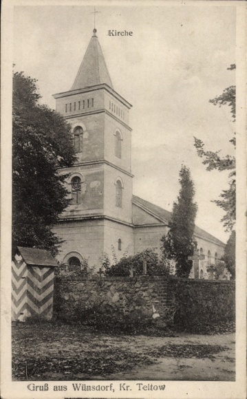 Postcard Wünsdorf Zossen in Brandenburg, Church