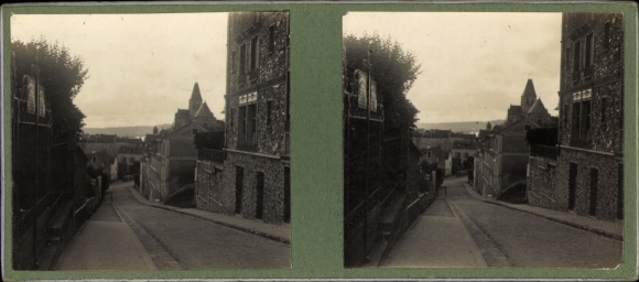 Stereofoto Criel sur Mer Seine Maritiem, straatbeeld